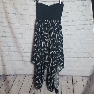 Adam Levine Black and White Feather Dress